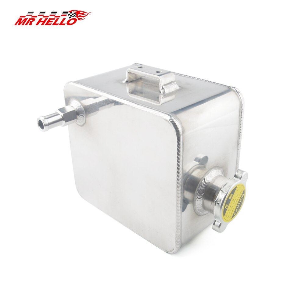 2L Litre Polished Alloy Header Expansion Water Tank &amp; Cap WATER HEADER TANK Coolant Overflow Tank Reservoir Kit