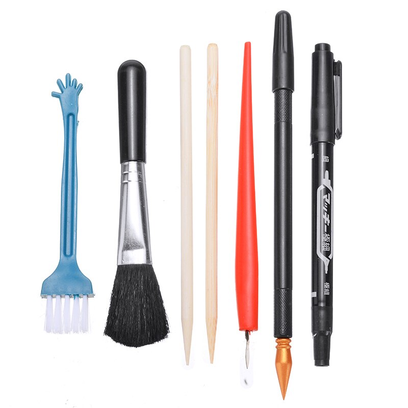 7PCS Scratch Art Tools Set With Bamboo Sticks Scraper Scratch Pen Black Brush For Scratch Sketch Art Painting Papers Boards Tool