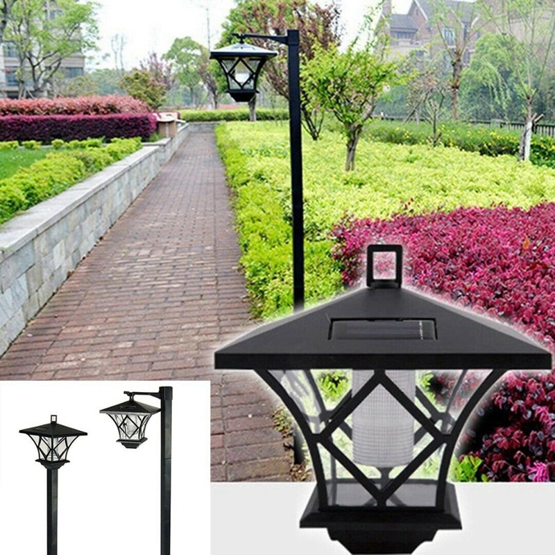 1.5m ledede soldrevne traditionelle haven lampe stolpe lygtepæl lanterne lys indretning