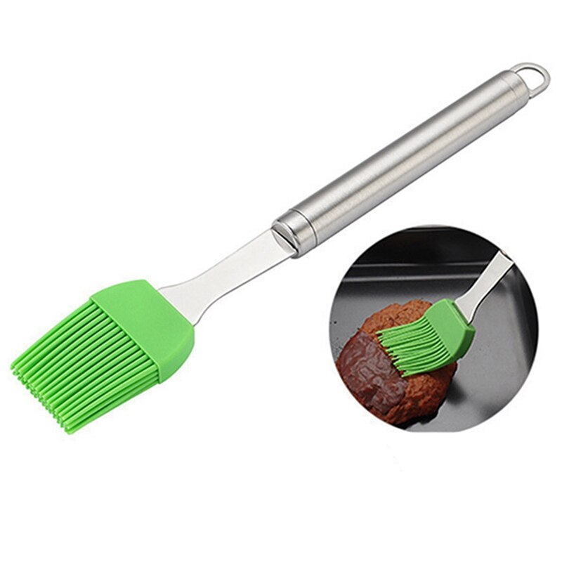 Brosse à badigeonner en Silicone, résistante à la chaleur, huile de barbecue, condiments, outils de cuisine, barre avec manche en métal, Gadget de cuisine: Default Title