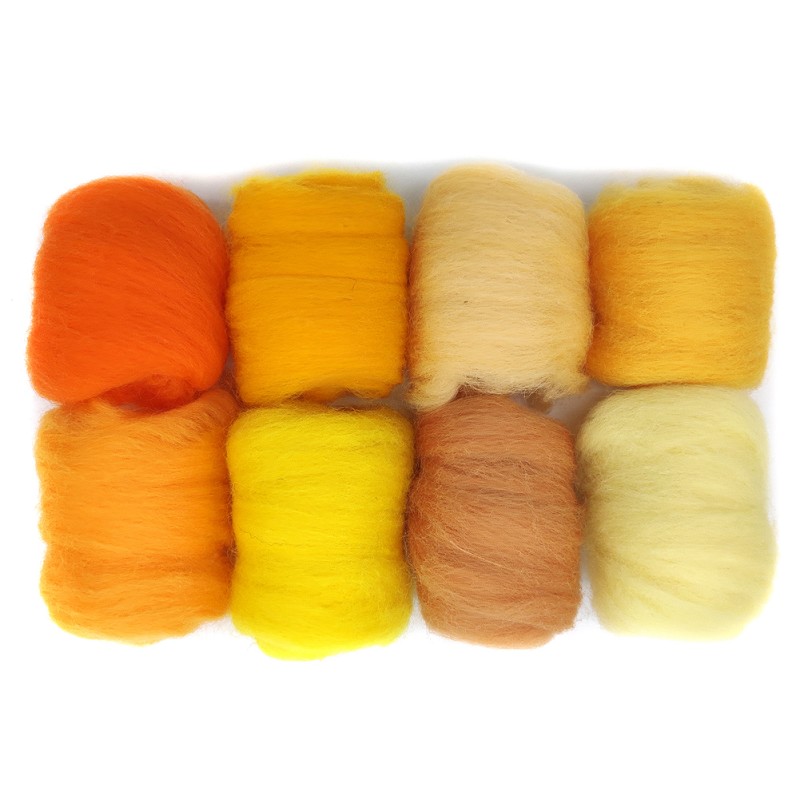 8 Pack Needle Felting Wool Roving 10g x 8 Color Total 80g Merino Wool 70S (19 Microns) Eco-friendly Super Soft Natural: No. 11