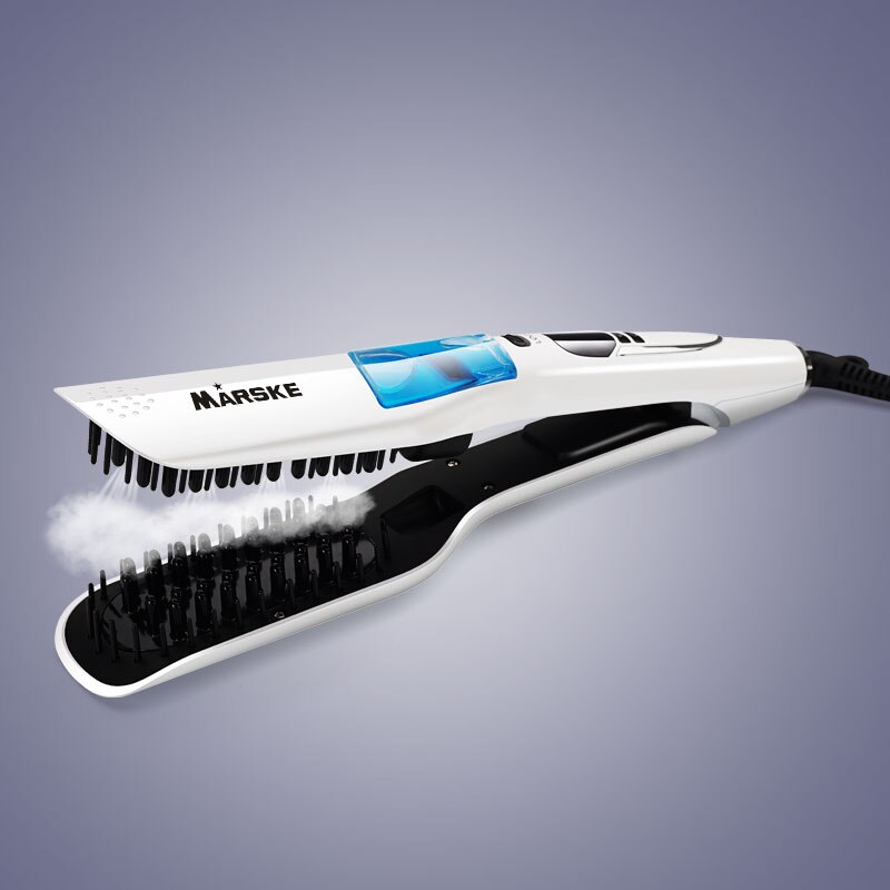 Steam Hair Straightening Brush Fast Electric Smooth Brush Ceramic Hair Straightener Comb Steam Flat Iron with LCD Display