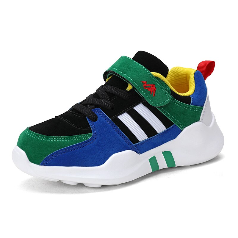 Jongens Schoenen Mode Kinderen Schoenen Meisjes Sportschoenen Kinderen Sneakers Tieners Casual Schoenen Studenten Loopschoenen: Black green / 32