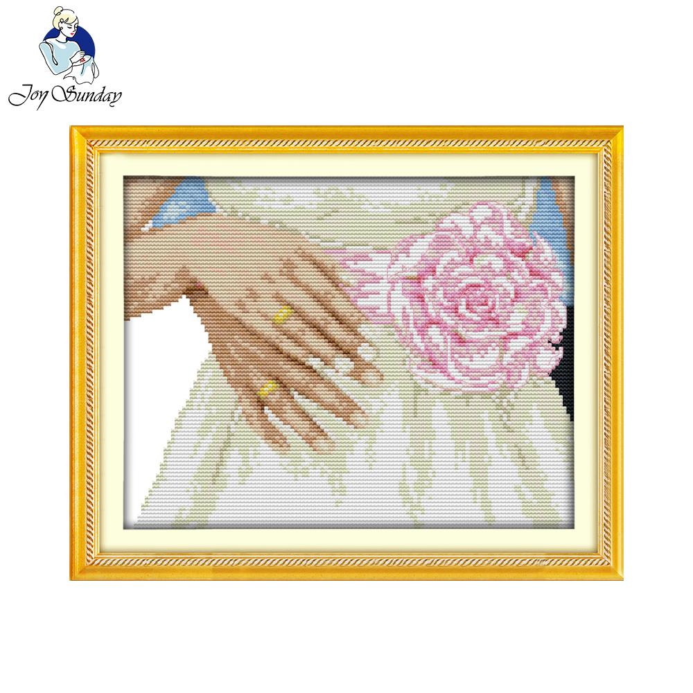 Joy Sunday Wedding ring Chinese Cross Stitch for Embroidery Needlework Sets Cross Stitch Pattern home decoration