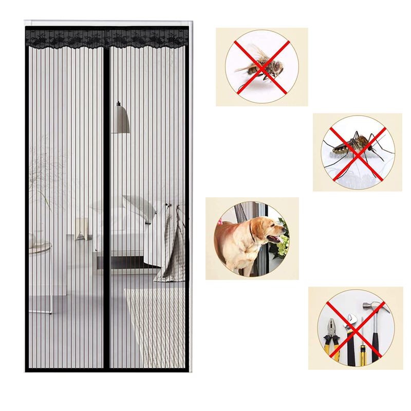 Cortinas antimosquitos para insectos y moscas, malla de red magnética, cierre automático, pantalla de puerta, cortina de cocina, verano