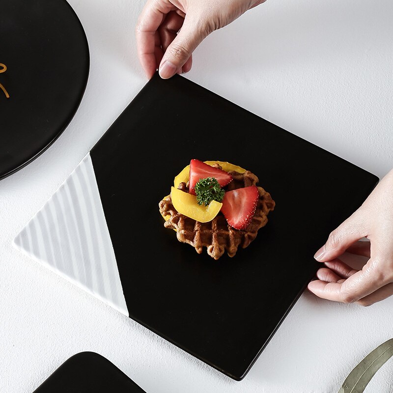 Fancity flade tallerkener til hjemmet, keramiske sushitallerkener, grillbakker, desserttallerkener, flade tallerkener, bøftallerkener