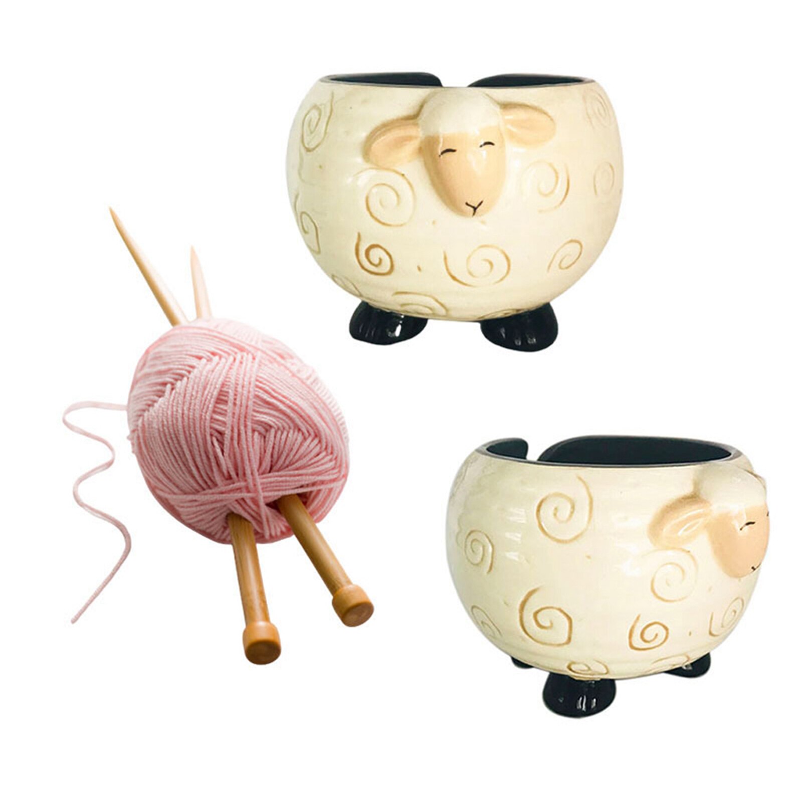 Ceramic Yarn Bowl Hand Knitting Bowl Portable Crochet Crafts