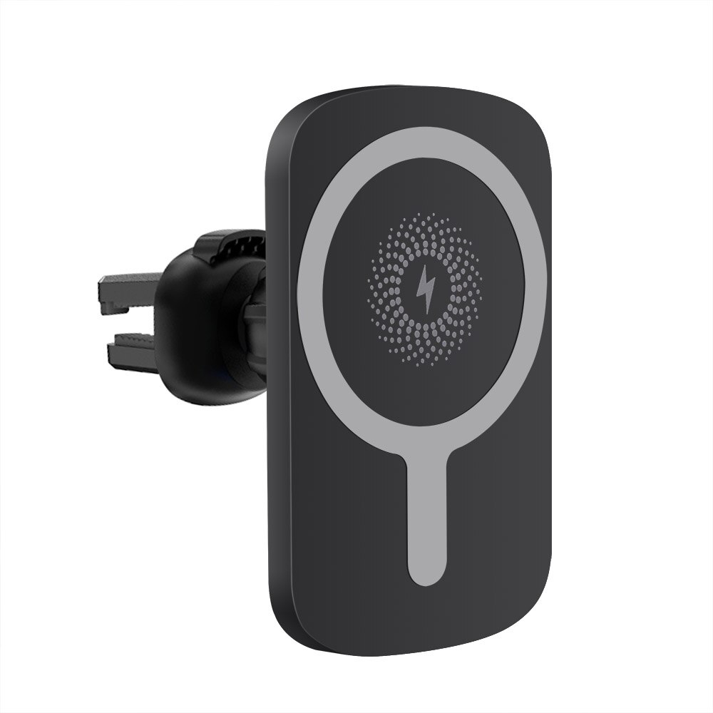 FDGAO 15W Magnetic Wireless Car Charger for iPhone 12 Series - Air Vent Mount Qi Fast Charging Holder: Style B Black
