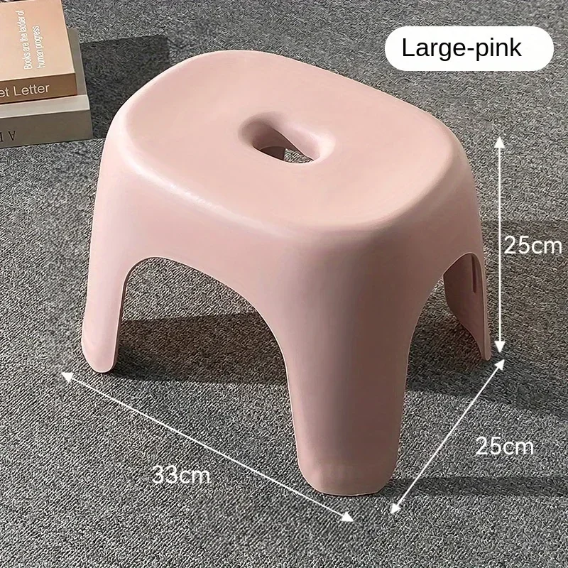 Escabeau ergonomique antidérapant, Durable, en plastique épais, Portable, empilable, pour salle de bain, chambre à coucher, salon, décoration de maison moderne: Rose