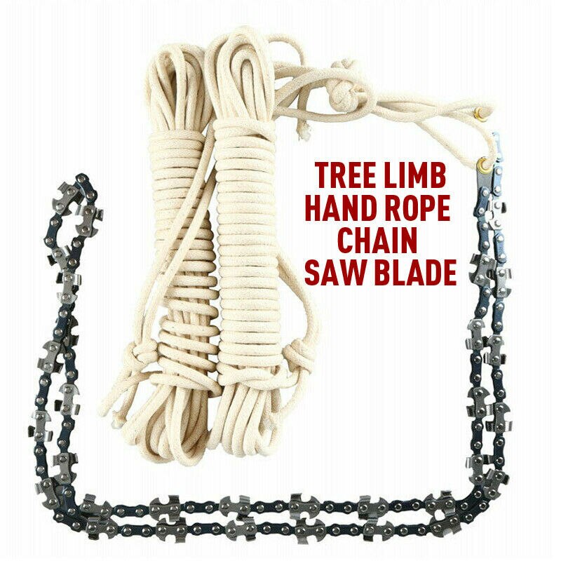 48" Chain Saw Woodworking Hand Saw Rope Saw with Bag for Tree Wood Pruning Branches Cutting Camping Outdoor Garden Chainsaw Kit: Red