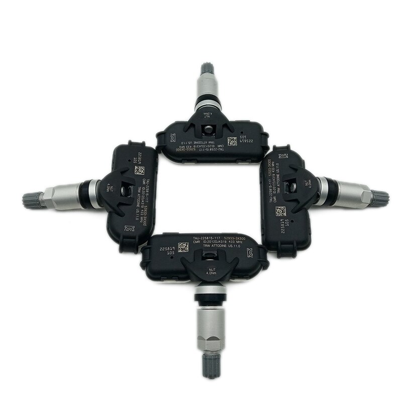 Tpms 52933-3X300 Voor Hyundai Elantra C-Groen Voor Kia Pride Rio 433Mhz Bandenspanning Monitor Sensor Systeem 52933-3X300 4 Pcs
