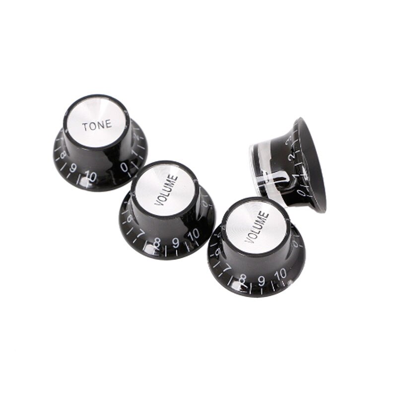 Gitar tilbehør kontroll knotter sølv topp hat bell for gibson les paul