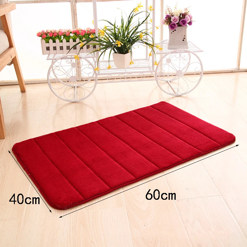 Alfombra de absorción de agua de 40x60cm, felpudo absorbente para interiores, espuma viscoelástica peluda, lana de Coral, antideslizante, alfombrillas para puerta de baño