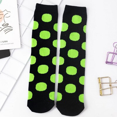 Otoño Invierno niños Unisex Polka Dot rodilla calcetines para niños chicas chico bebé de fluorescencia medias de puntos de la rodilla-calcetín alto 3-12T: 001