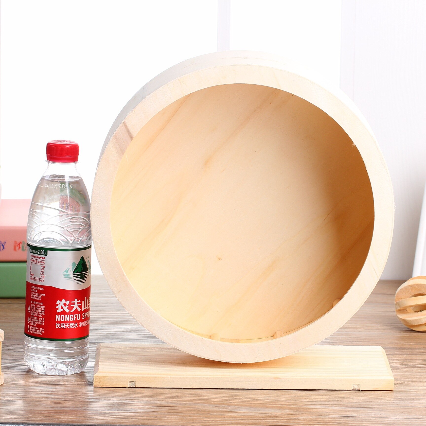 Rueda de ejercicio para mascotas pequeñas, juguete giratorio silencioso de madera para hámster, ratón para ratas, erizos