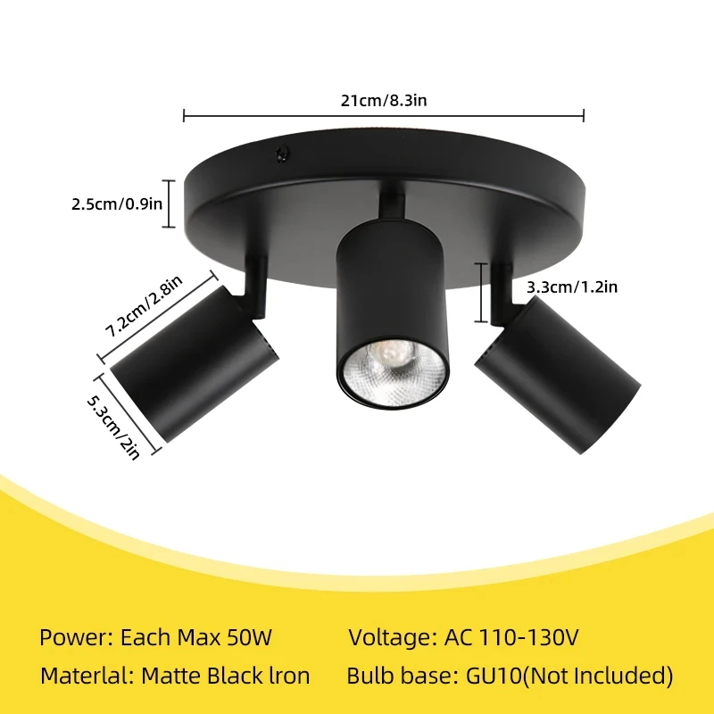 220V LED Spot Lights Home Decoration Ceiling Lights GU10 Adjustation Sport Lighting For Bedroom Kitchen 3 Color Track Lighting