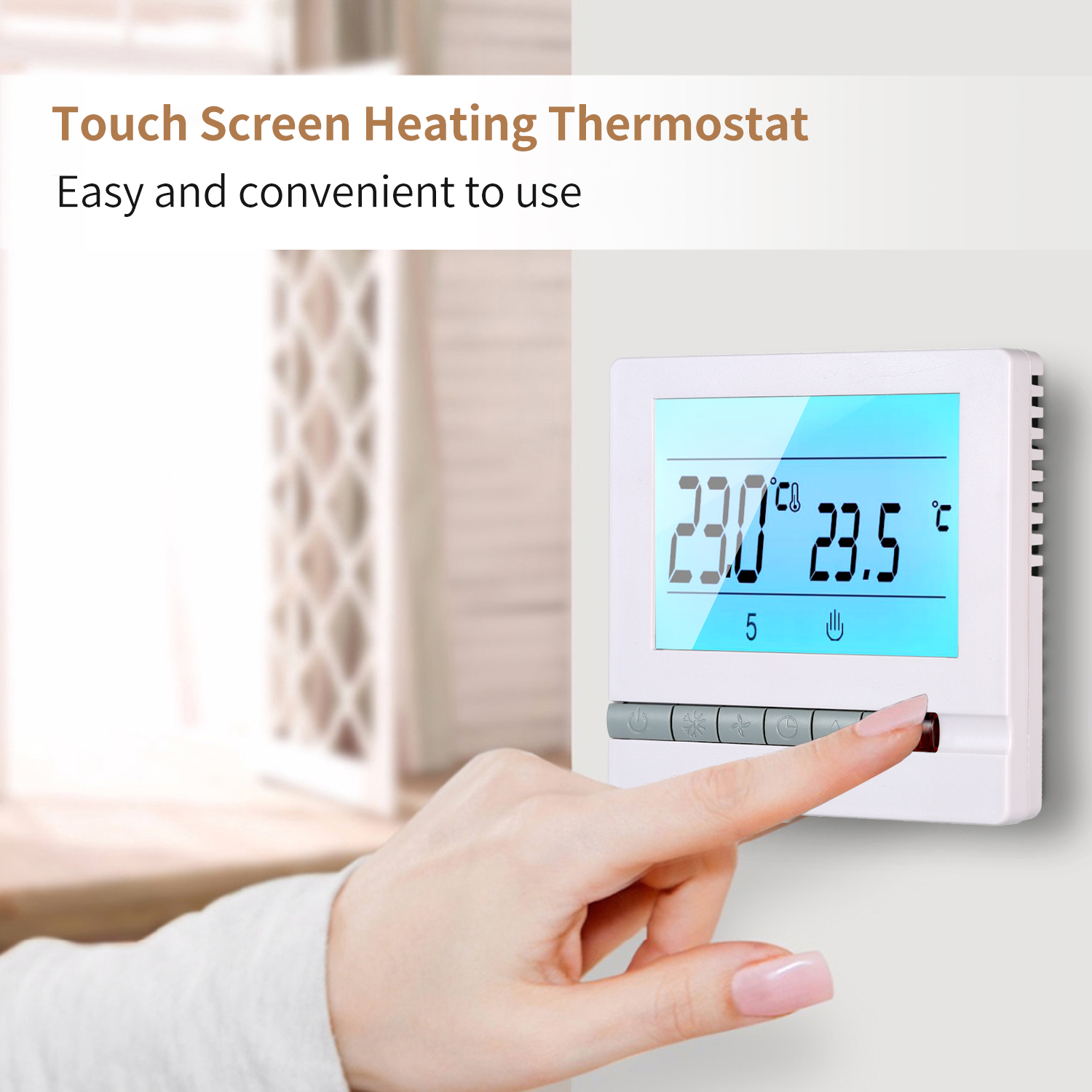 Digital Thermostat 220V AC Temperature Controller Weekly Programmable Heating Room Temperature Control 5 to 60 Degrees Celsius