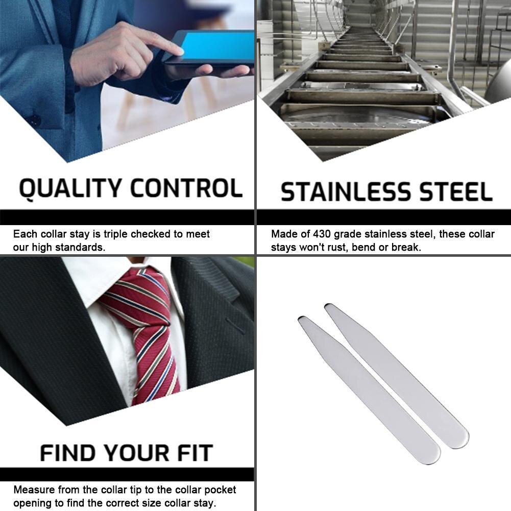 2.5 Inch Collar Support Collar Insert Matte Metal Shirt Collar Transparent Boxed Insert Bamboo Piece Men's Shirt Collar Support