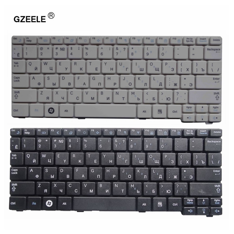 Gzeele venäläinen näppäimistö samsung  n150 plus  n143 n145 n148 n158 nb30 nb20 n102 n102s np -n145 kannettavalle tietokoneelle musta/valkoinen ru-asettelu