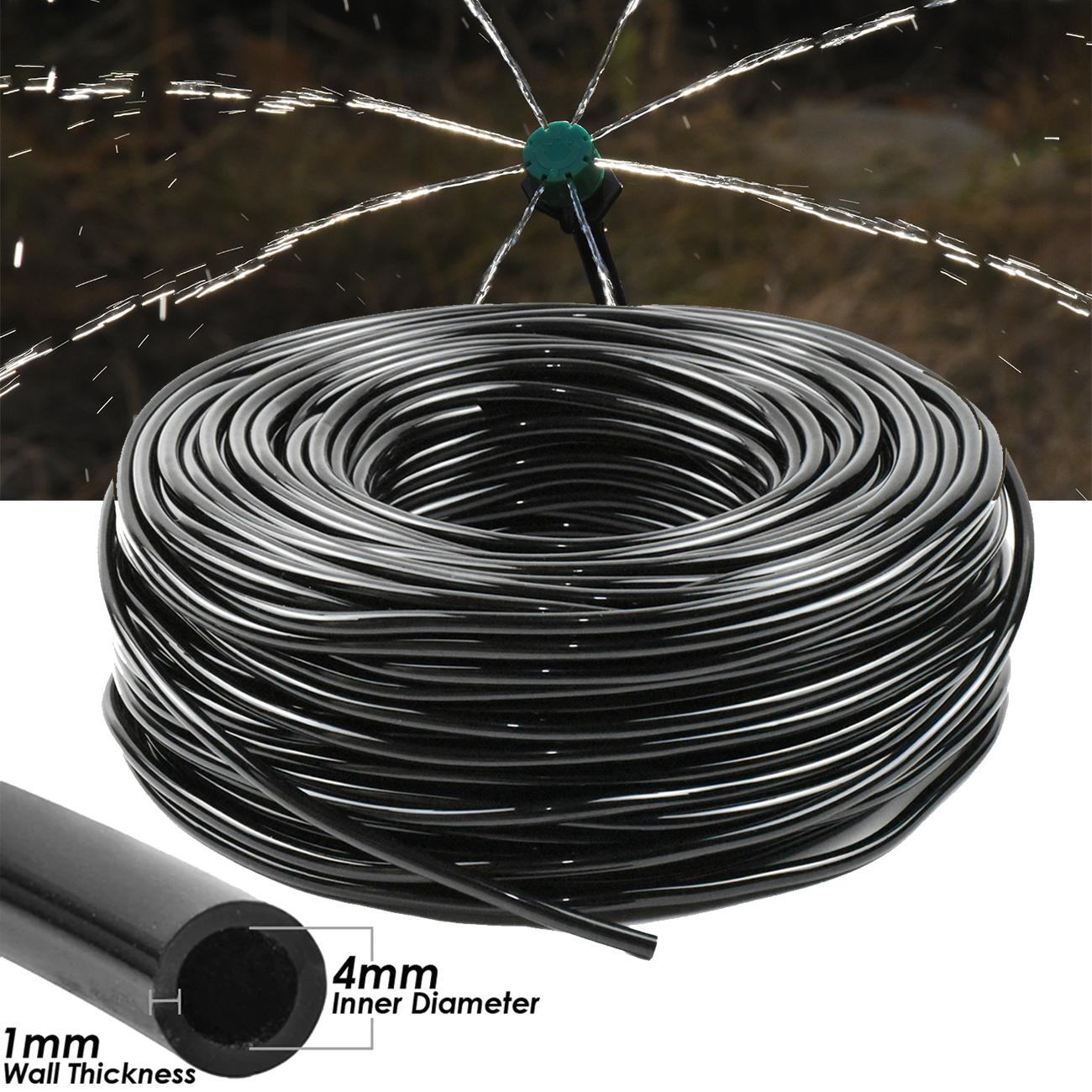 KESLA Garden Drip Irrigation System Adjustable Sprinkler Drippers 1/4'' Hose Ball Valve Timer Watering Flowers Lawn Greenhouse