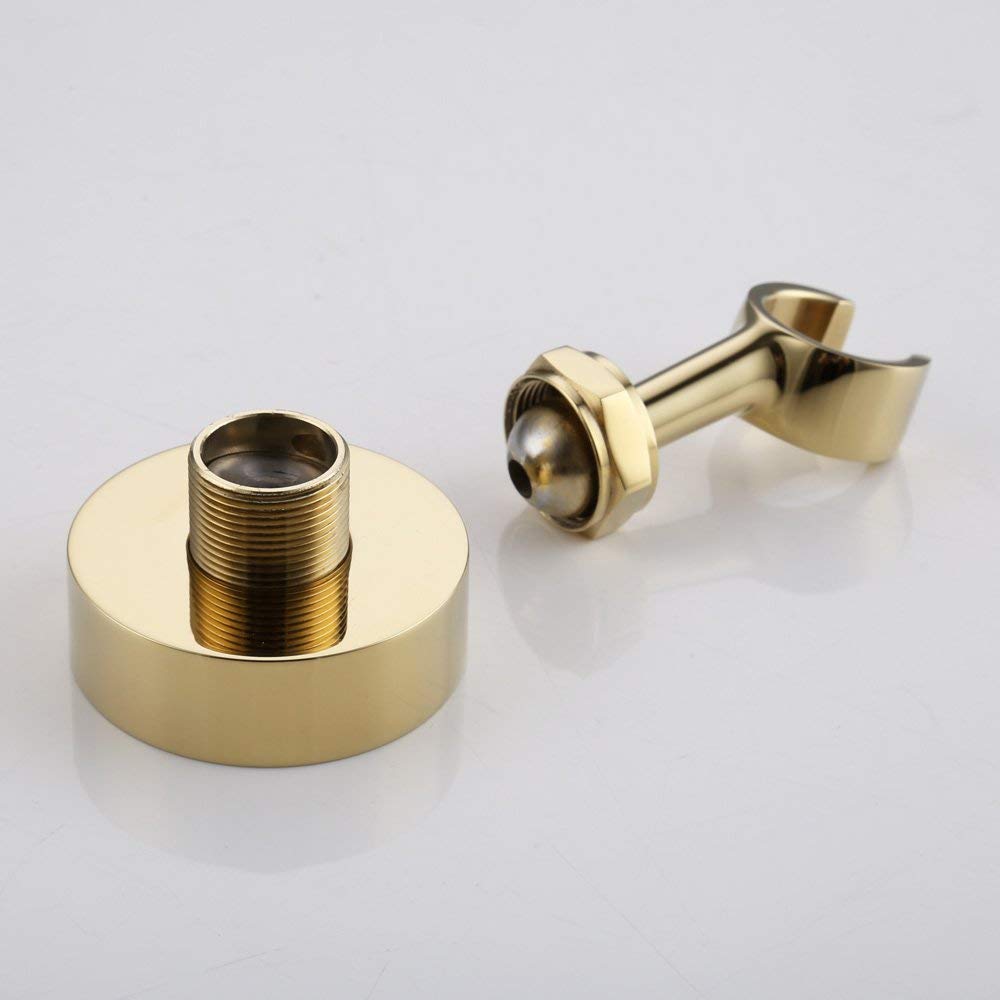 Gold solid brass Handheld Shower head holder Bracket Adjustable Golden Hand Held Shower Wand Hose Sprayer Holder