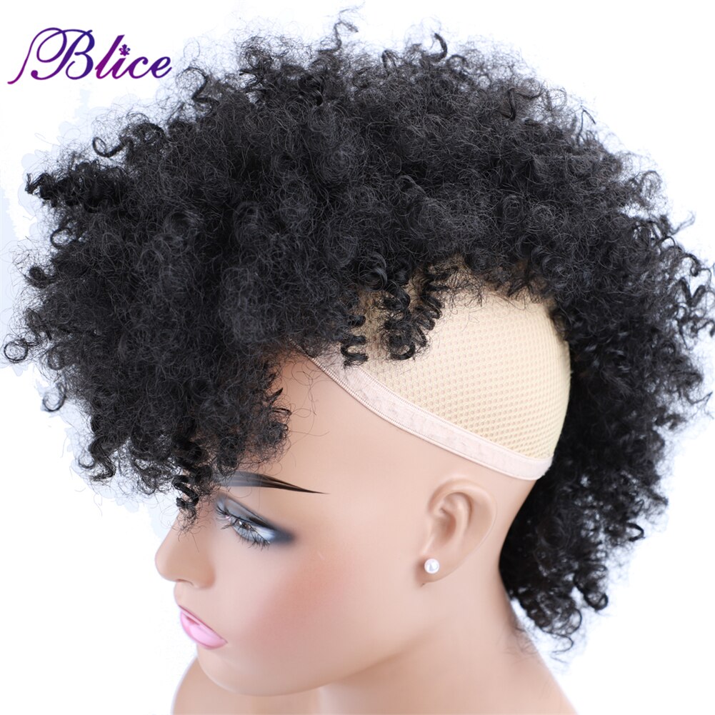 Blice – perruque Mohawk synthétique bouclée, bouffante haute, Chignon devant à derrière, courte, Punk, pour femmes, 90 pouces
