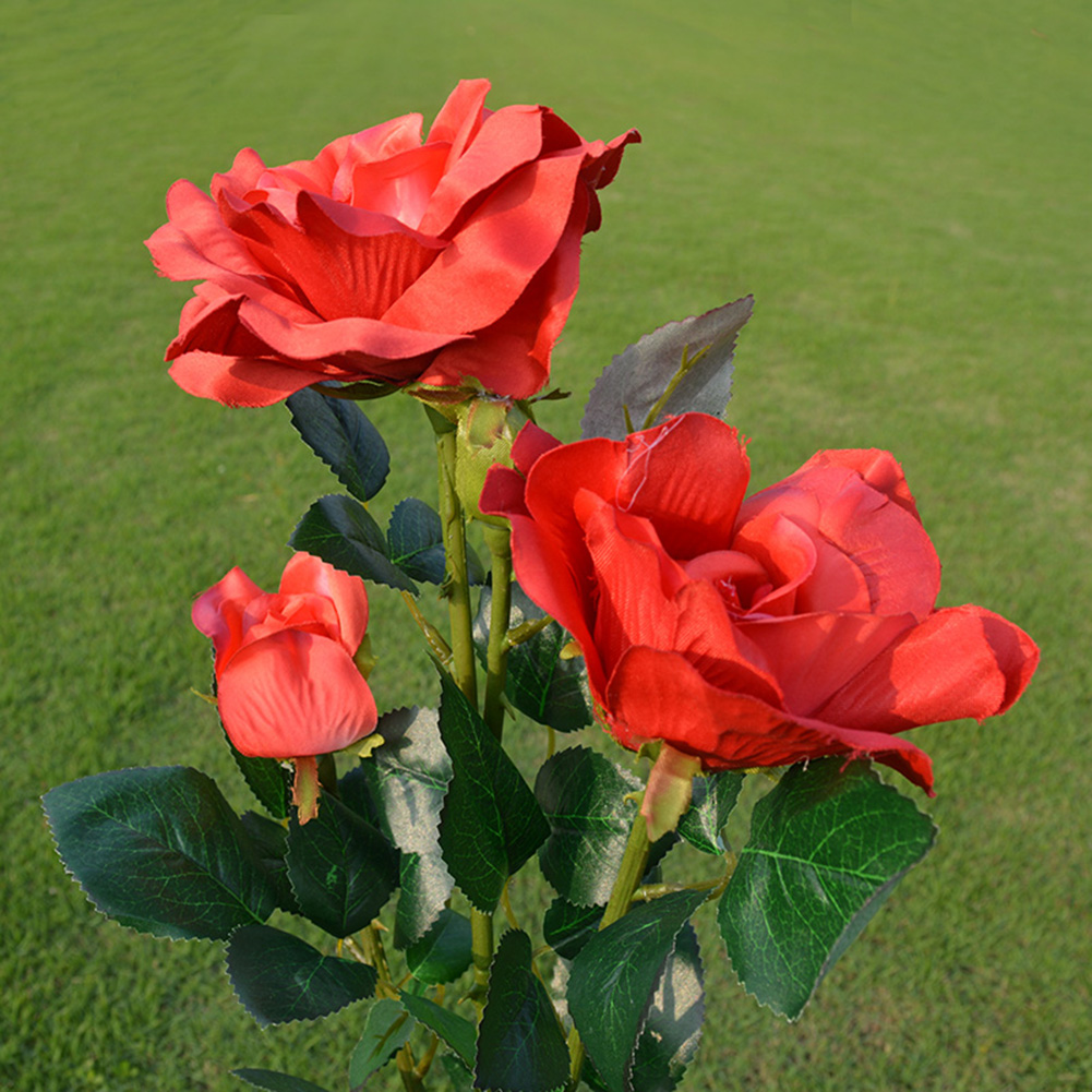 Róża kwiat 3 solarne lampy doprowadziło udekoruj trawnik zewnętrzny dom słoneczny ogród robić ścieżek robić ogrodu wakacje ślub ogród stos noc światło