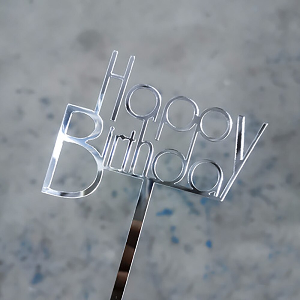 Happy Birthday Cake Topper Acrylic Gold Mirror Cupcake Topper for Kids Birthday Party Cake Baby Shower Decorations: 9