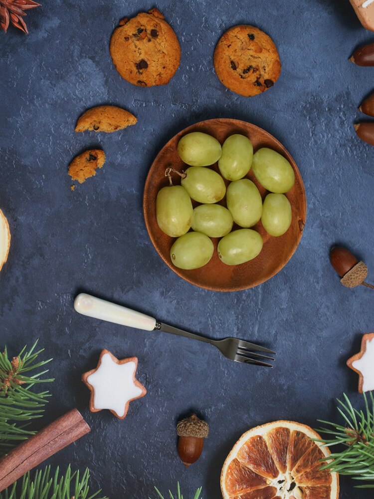 Fondo de fotografía con patrón de caras en 3D, accesorios para sesión de fotos, artículos de tocador y comida, cosméticos, estilo