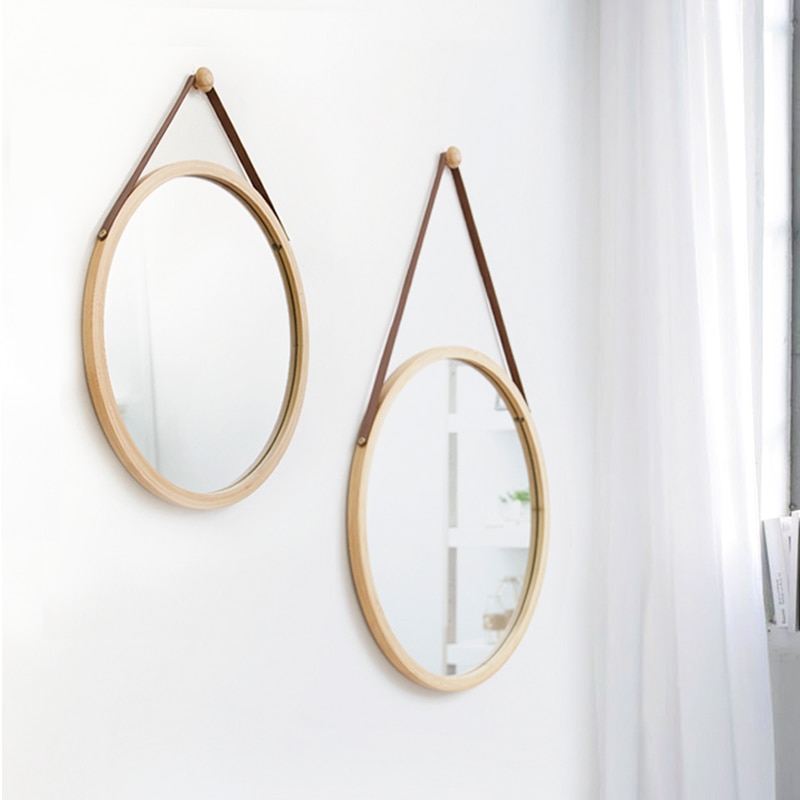Bamboo circular mirror