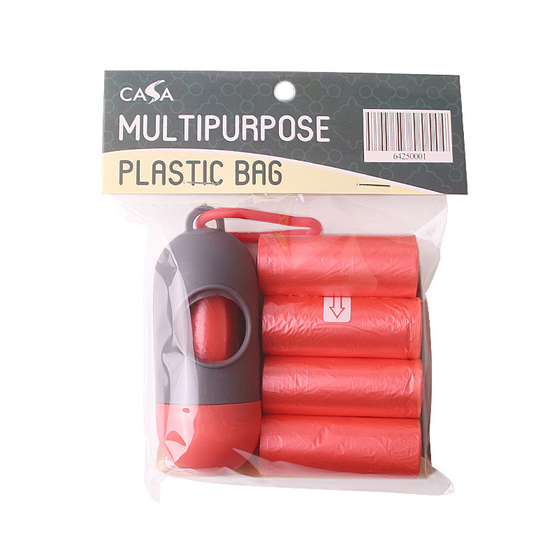 Conjunto de sacos de lixo para cão, seguro, não tóxico, resíduos, saco de cocô, produtos para cães, acessórios limpos, brinquedo: Vermelho