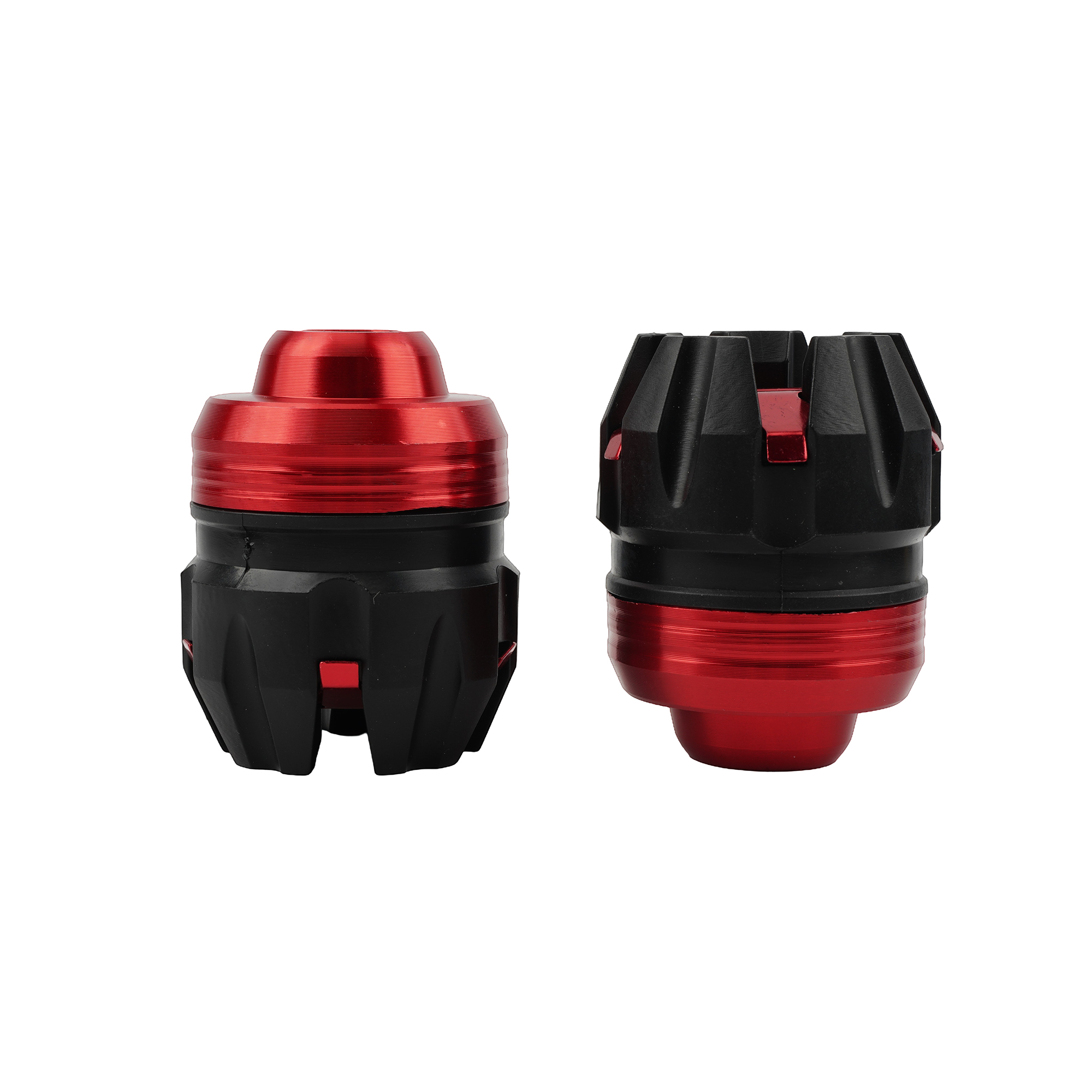 Universal Motorcycle Motocross Aluminum Front Rear Fork Wheel Crash Protector Scooter Anti-Falling Frame Slider Protector: Red