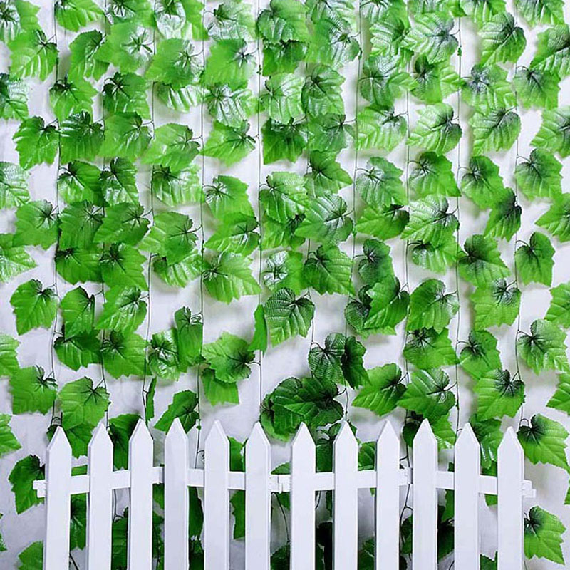 2m 30 stk blade kunstig vedbend hængende krans blomster vinstok til diy hjem bryllup blomster væg have hegn indretning