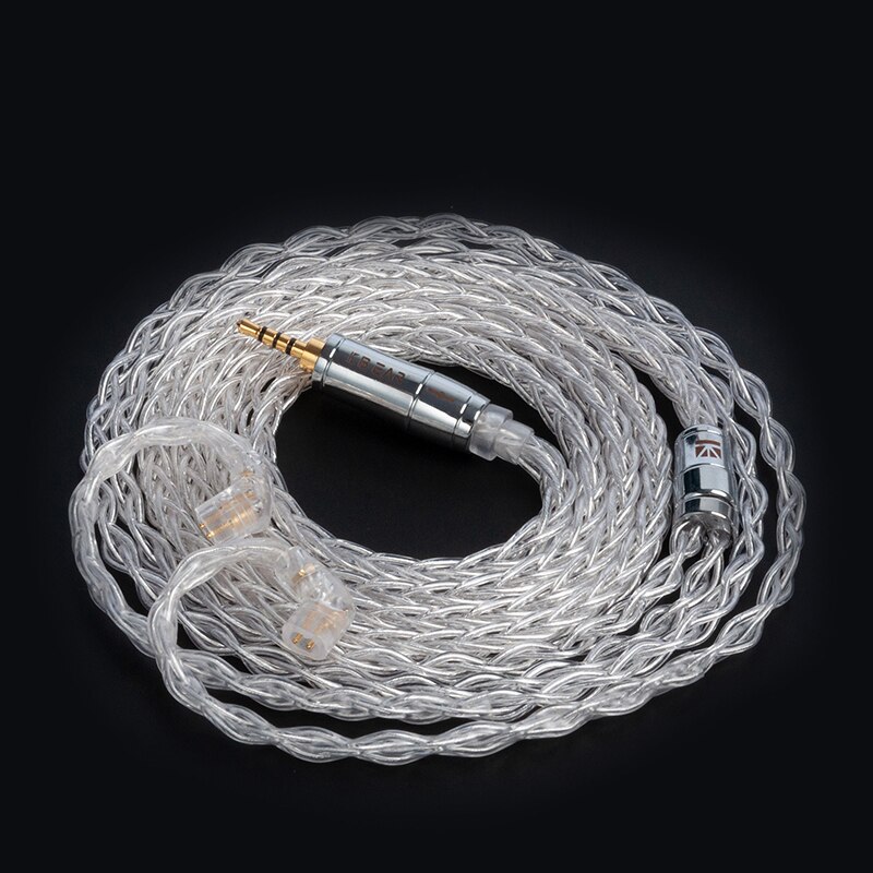 AK KBEAR-Limpid Pro 4N 8 Cores Upgrade Pure Silver Flagship Cable 2 Pin/ MMCX/ TFZ/ QDC In-ear Earphones Cable for KZ ASX BL01: QDC2.5