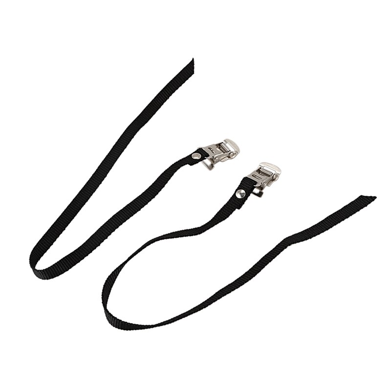 2 Road/Mountain Bike Pedal Replacement Cycle Toe Straps Black Nylon Security Fit