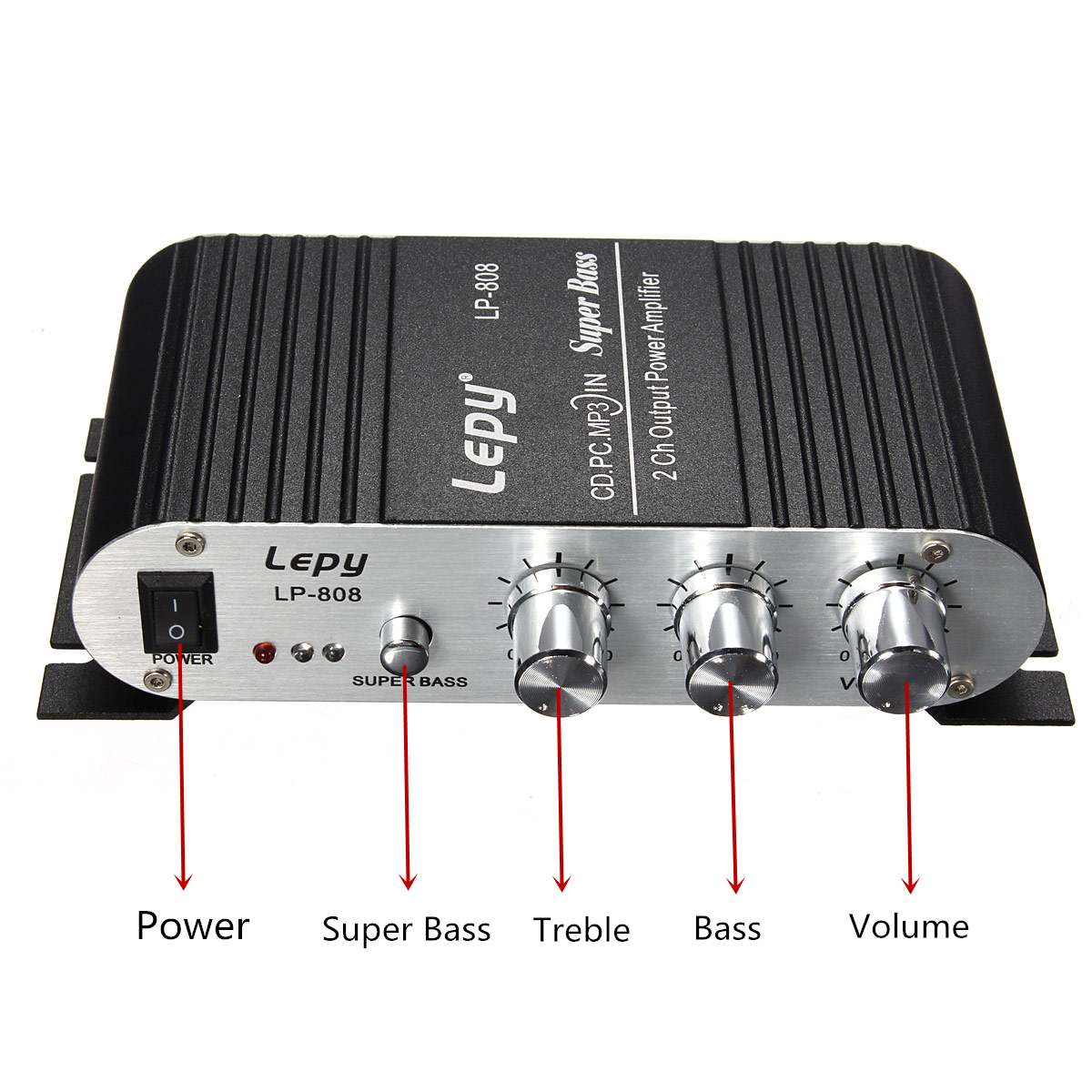 12V Car Amplifier Mini HiFi Stereo Audio Power Amplifier Subwoofer Booster Radio MP3 Channel Stereo Sound For Car Home Audio