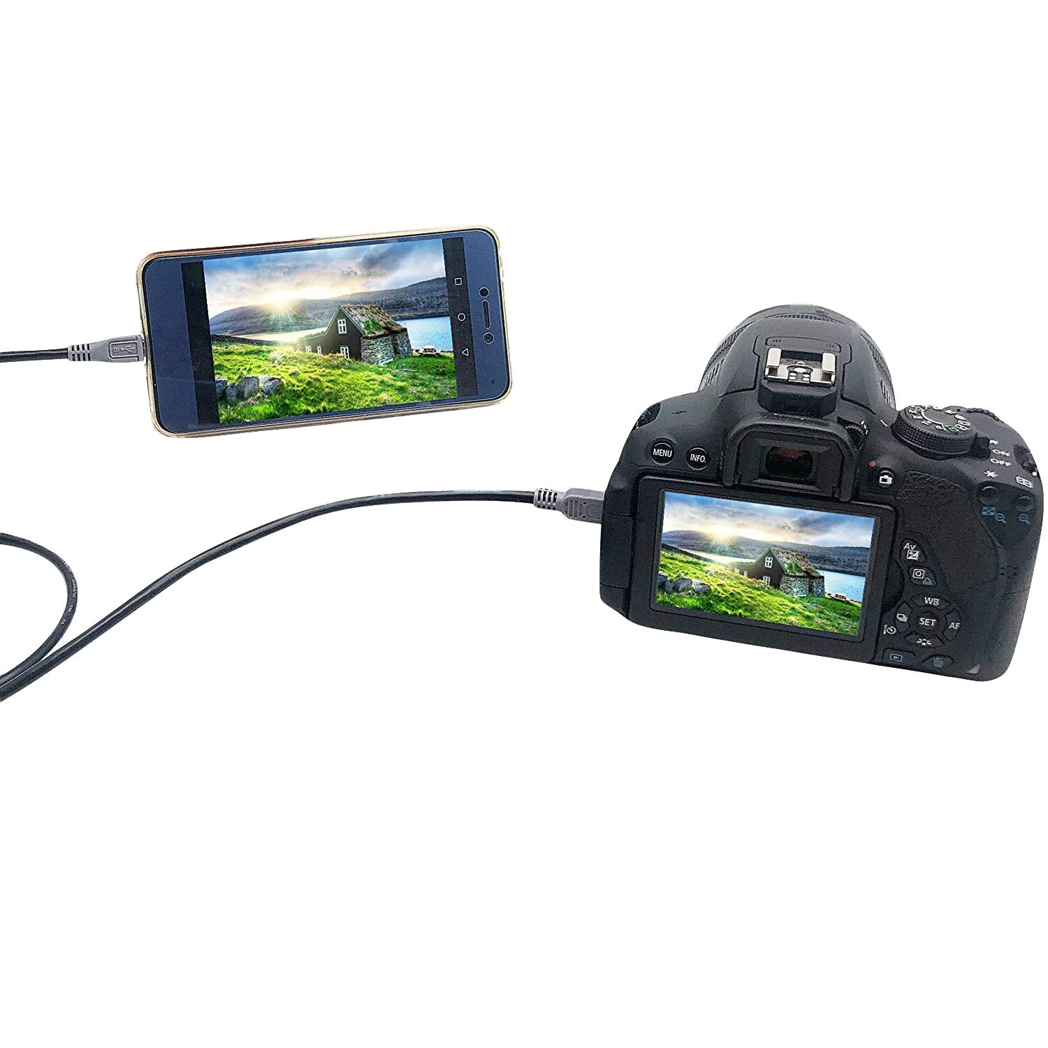 1pc mini usb type  b 5 ben han til micro b han 5 ben konverter otg adapter ledning datakabel 25cm