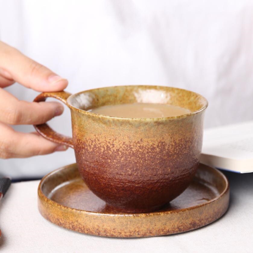 Japansk stil grov keramik retro kontor temuggar vintage handgjorda vattenkopp kaffe mjölk drinkware