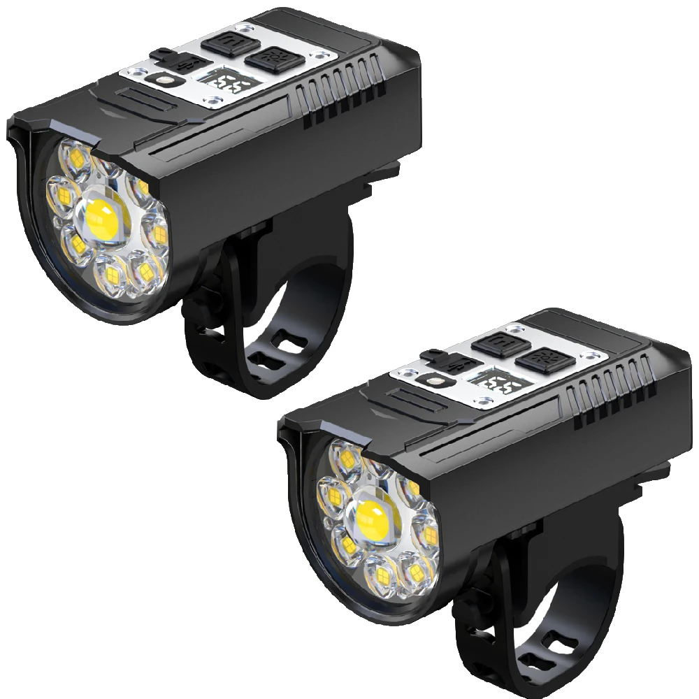 Helder Fietslicht 9 LED Front USB Oplaadbare MTB Mountainbike Lamp 1000LM Fietskoplamp Zaklamp Fietsen Scooter: YELLOW