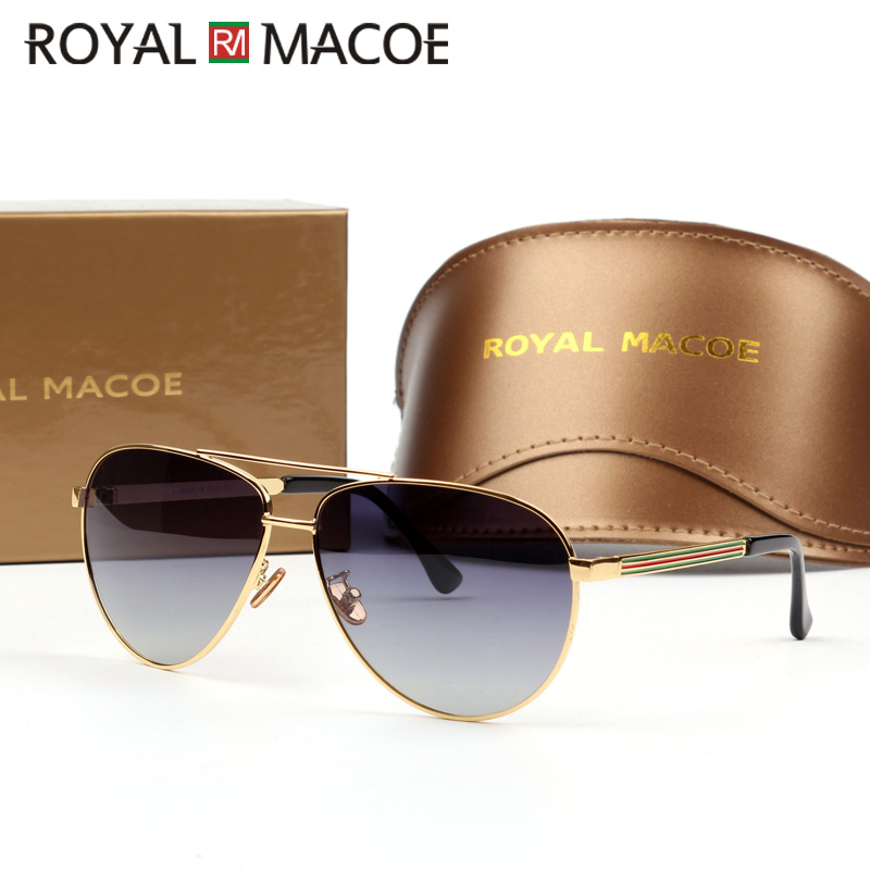 ROYAL MACOE Classic Men Women Sunglasses Polarized Brand Sun Glasses Driving Shield With Case Oculos Lentes