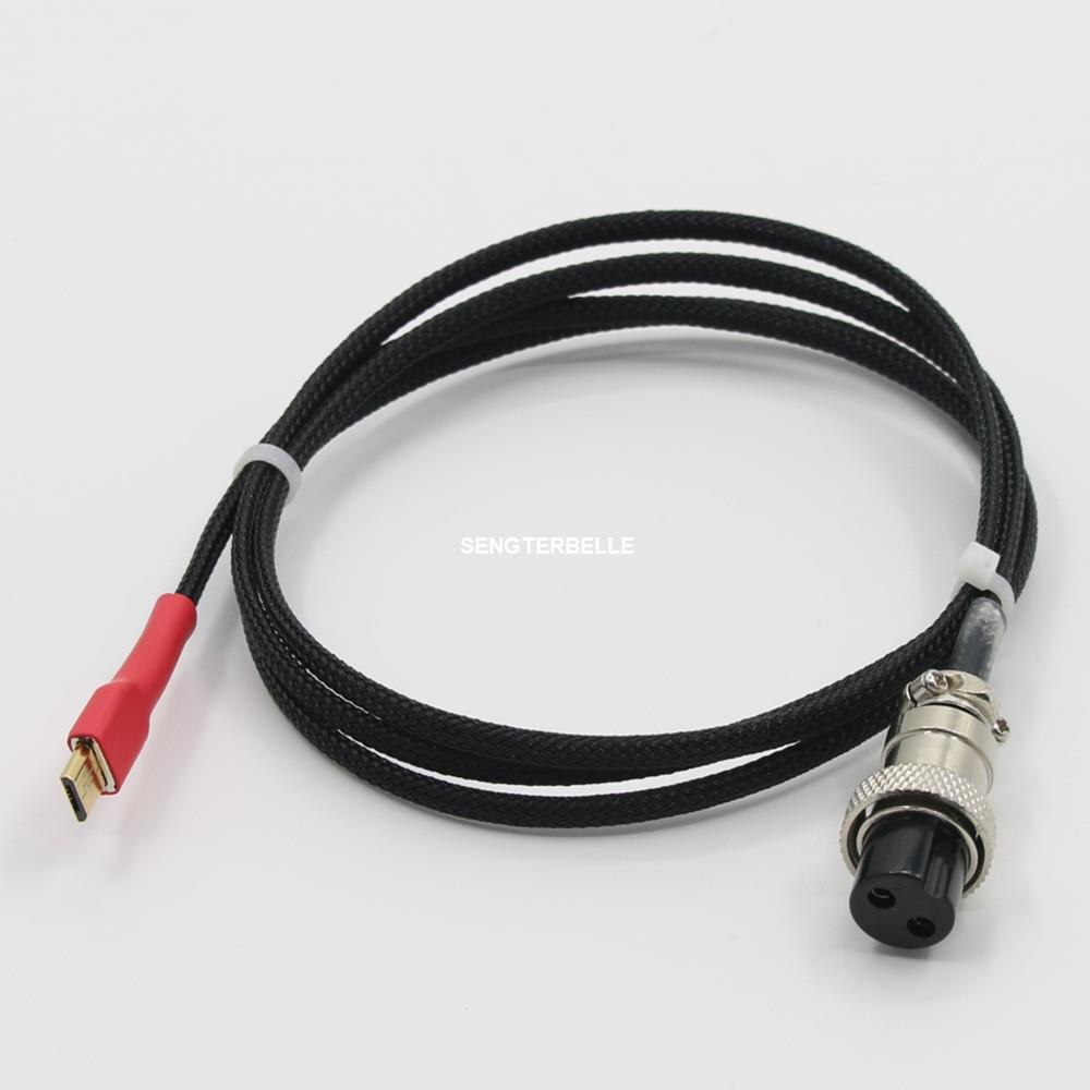 1PC Hi-End Power Supply Cable GX16 to Micro USB / Type -C / Mini USB PSU Adapter Cable: Micro USB / 1.2M
