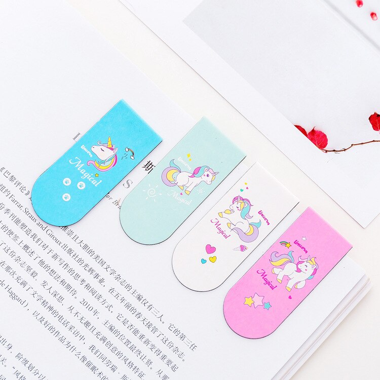 Unicorn Bookmarks Magnetic Girls Kawaii Bookmarks For Book Paper Files Organiser Office School Supplies Staitonery
