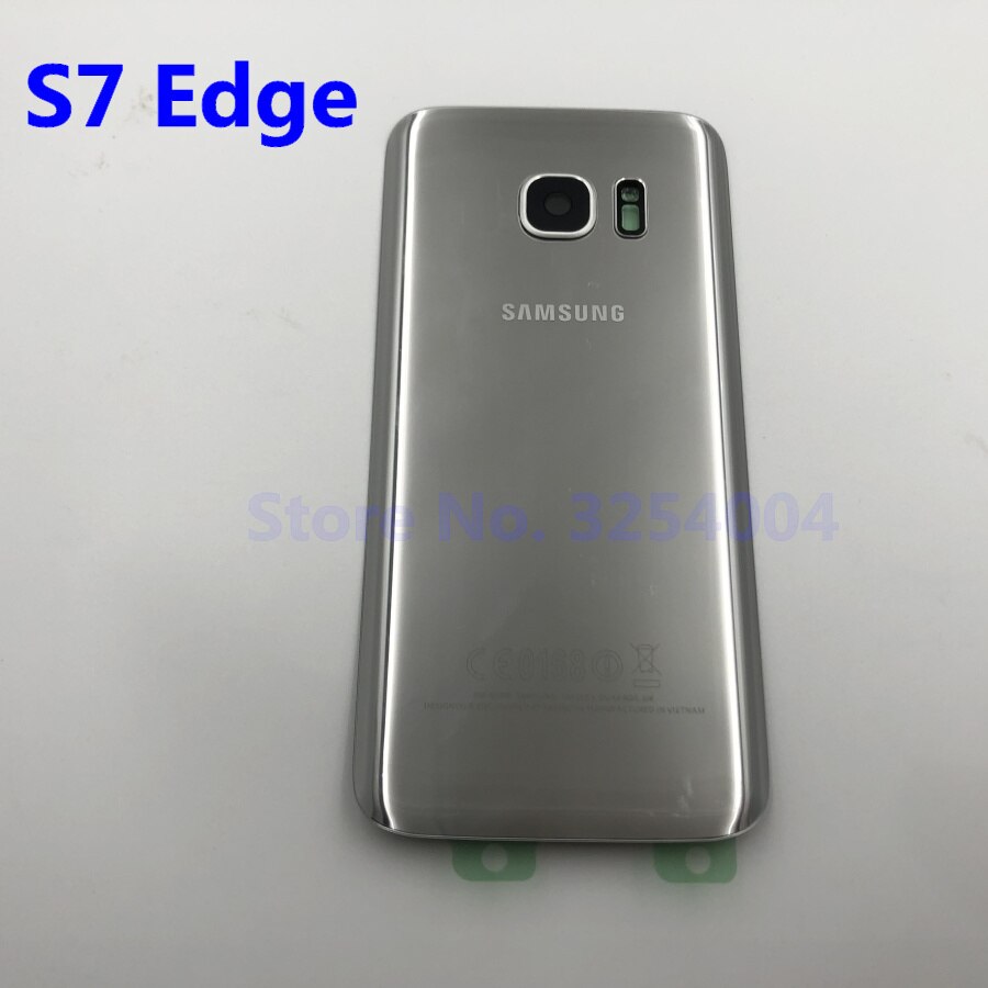 Para Samsung Galaxy S7 Edge G935 S7 G930 batería cubierta trasera carcasa de repuesto piezas de reparación + Marco de lente de cristal de la cámara del oído: S7 Edge  Silver