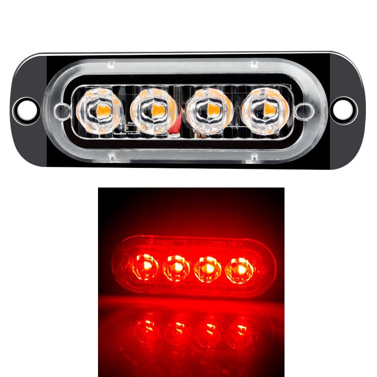 6LED 4LED luz de advertencia de coche luz de avería de parrilla coche camión remolque baliza lámpara LED luz lateral ámbar 12V - 24V: Beige / Azul