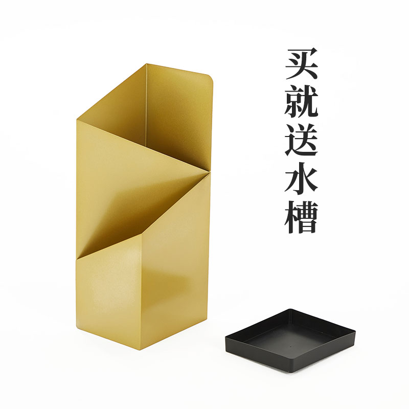 Iron Umbrella Stand Free Standing Umbrella Holder Organizer Non-Slip Umbrella Storage Rack Shelf For Home Hallway Entryway: Gold