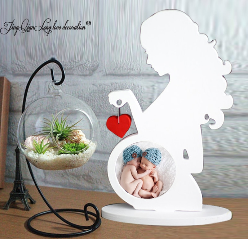 baby picture frame Ultrasound Sonogram frame. . Pregnant woman silhouette. Nursery decor Standing Letters Sign