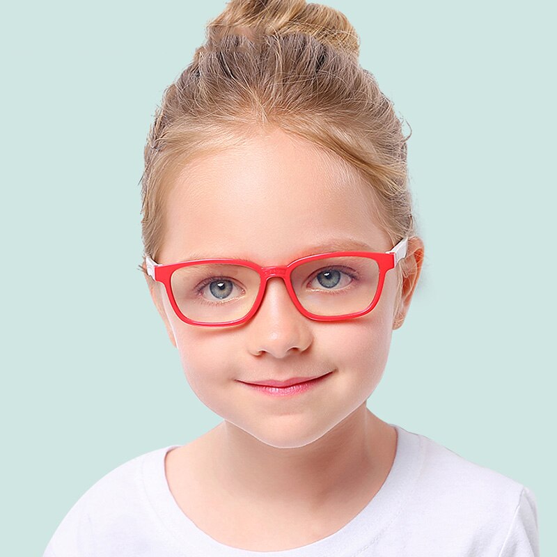 Anti-blue Light Goggles Eyewear Frame Children Optical Glasses Flexible One-piece Safe Eyeglasses Plain Mirror Silicone