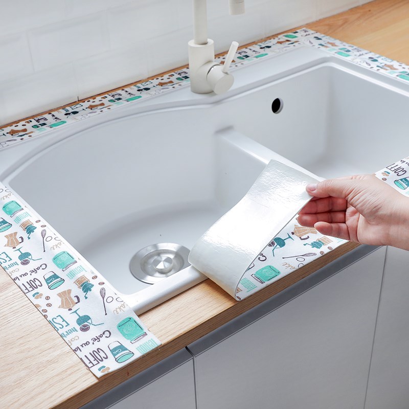 2.8M Self-adhesive Kitchen Sink Waterproof Stickers Washbasin Water Absorbent Anti-moisture Washroom Bathroom Toilet Sticker