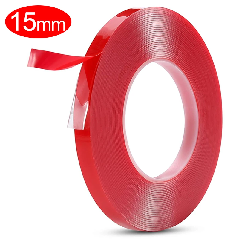 Cinta de doble cara Ultra fuerte de 6/3M, espuma acrílica transparente, cintas adhesivas sin rastro, pegatinas fijas de pared impermeables reutilizables: Champán / 12 meses