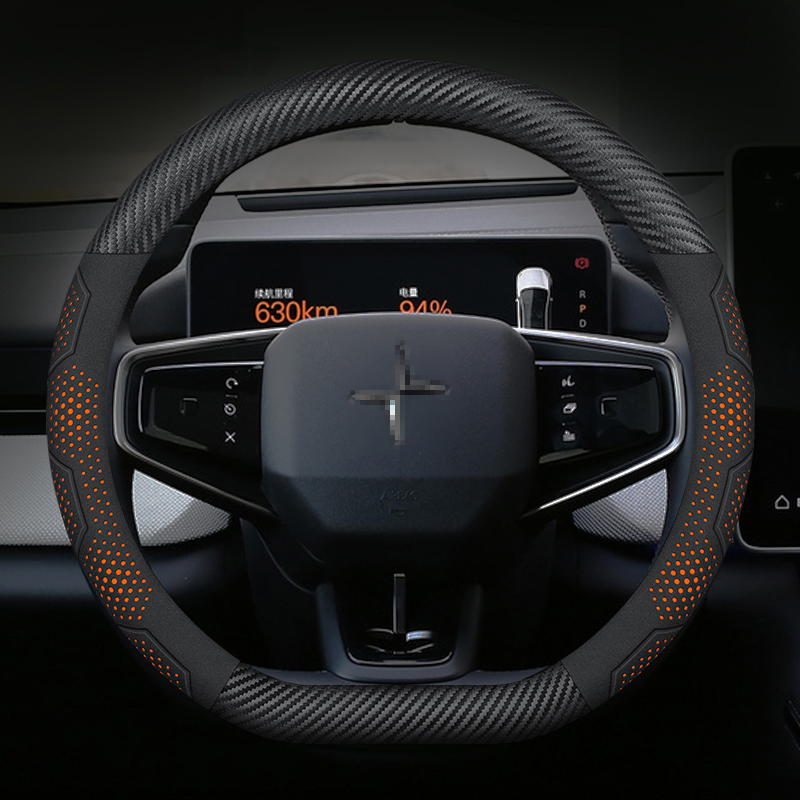 Til polestar 1 2 3 4 5 kulfiber ruskind mikrofiber læder skridsikkert bilratbetræk autotilbehør: Multi